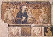 Ambrogio Lorenzetti Madonna with St Francis and St John the Evangelist oil painting